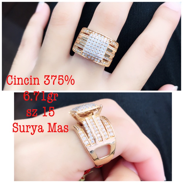 Cincin emas asli 375%