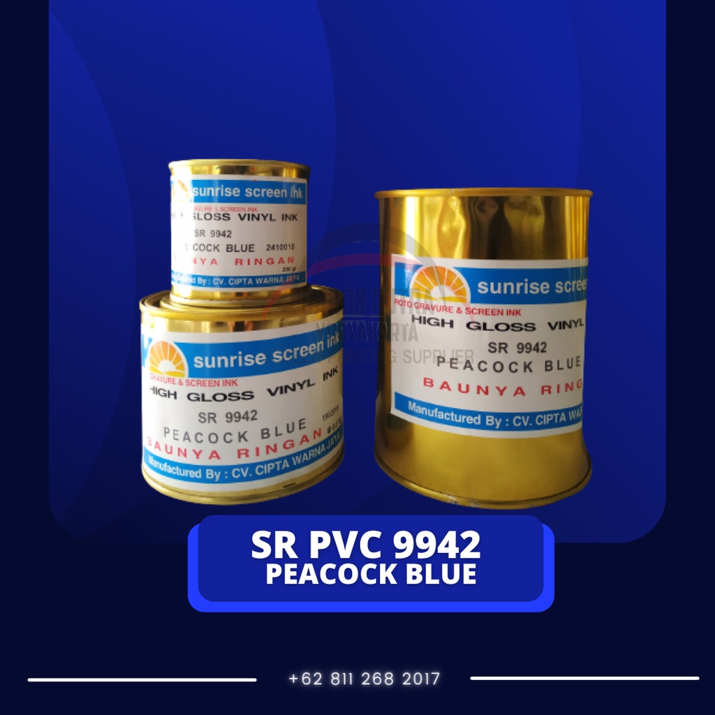 

SUNRISE SR PVC 9942 PEACOCK BLUE 1KG - TINTA SABLON KERTAS