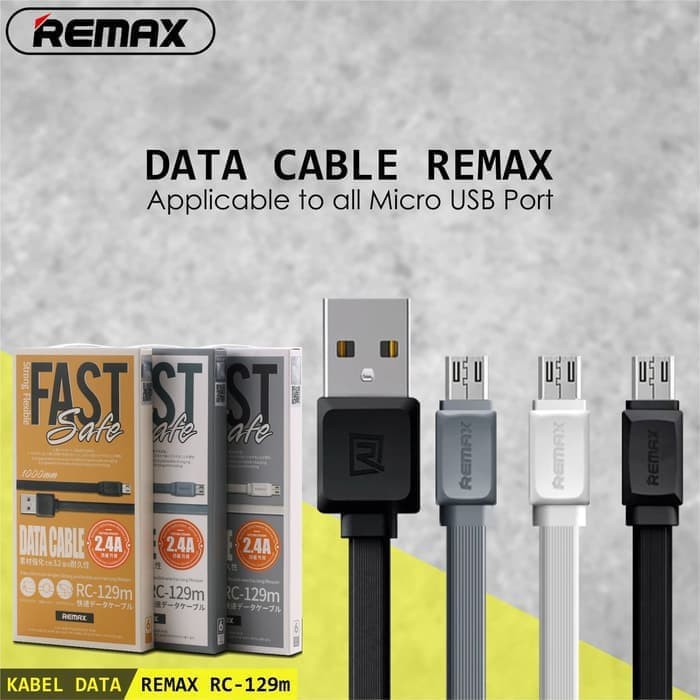 [1meter] Kabel Data Remax Fast Pro Micro USB RC-129m ORIGINAL Cable