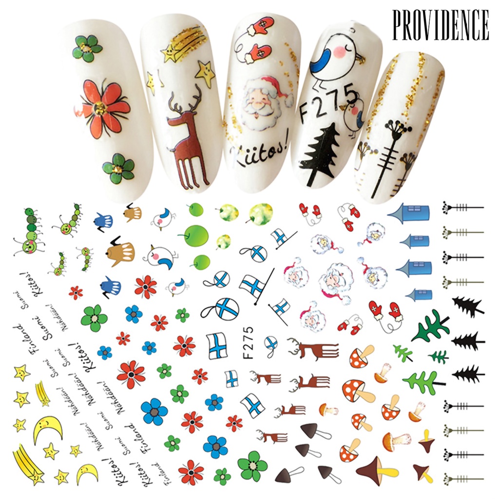 Providence Nail Sticker Christmas Self Adhesive Mini Santa Nail Art Decal Decoration for Fingernail