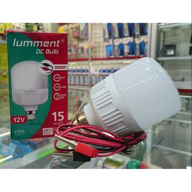 Lampu led aki dc 15 watt 12V model tabung merk lumment