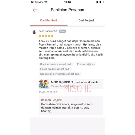 MISO BIG POP IT Jumbo kotak rainbow murah 30cm/fidget toys set pack mainan interaktif pereda stress-5