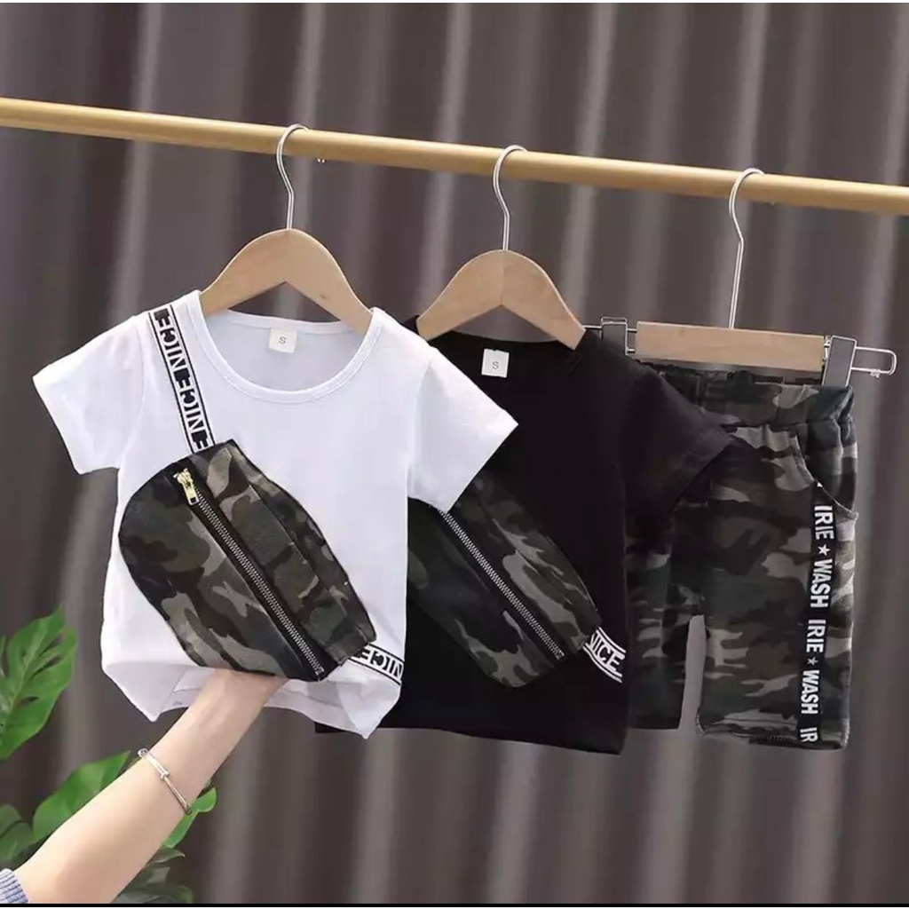 SETELAN BAJU ANAK LAKI LAKI DAN PEREMPUAN SETELAN ANAK ARMY WASBAG UNTUK 1-5 TAHUN