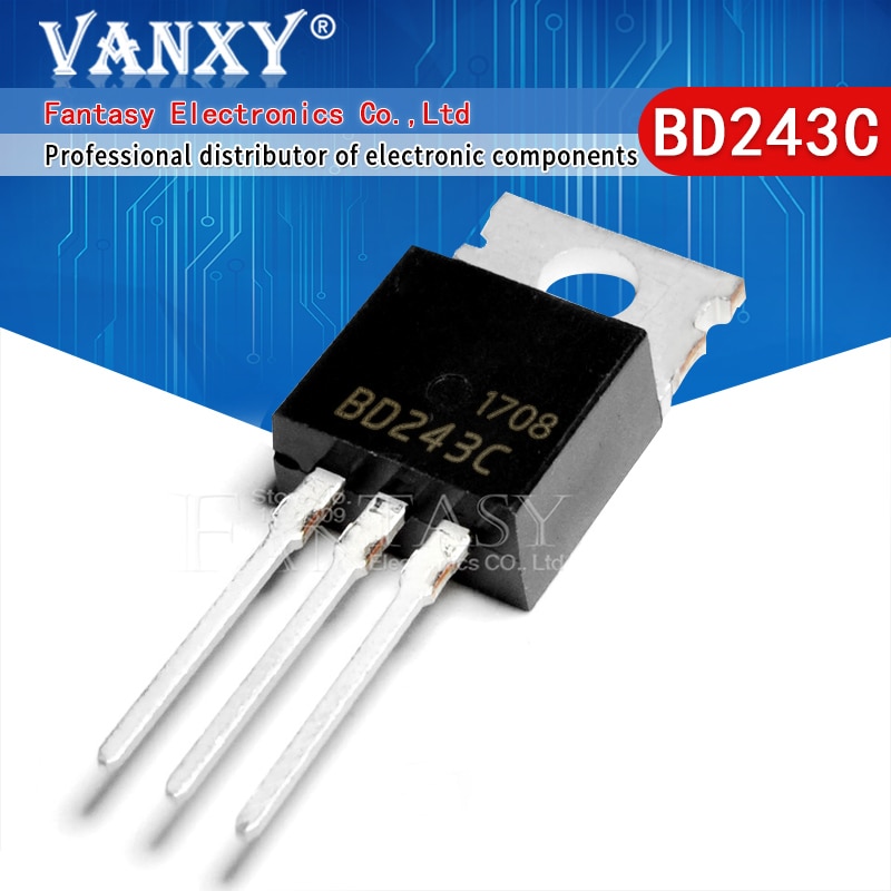 100pcs Bd243C To220 Bd243 100v 6a To-220 Transistor Bipolar