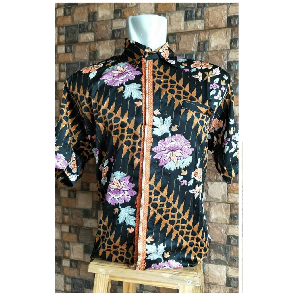 Kemeja Pendek Batik Pria Classic Pink dan Peach