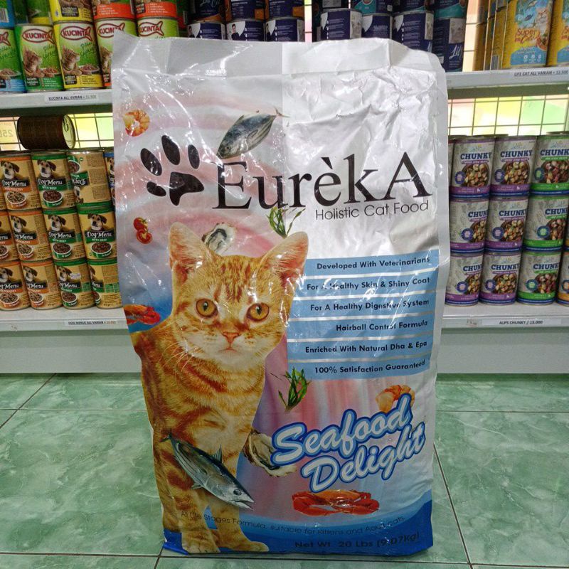 EKSPEDISI EUREKA SEAFOOD ALL LIFE STAGES 9.07KG / MAKANAN KUCING EURIKA