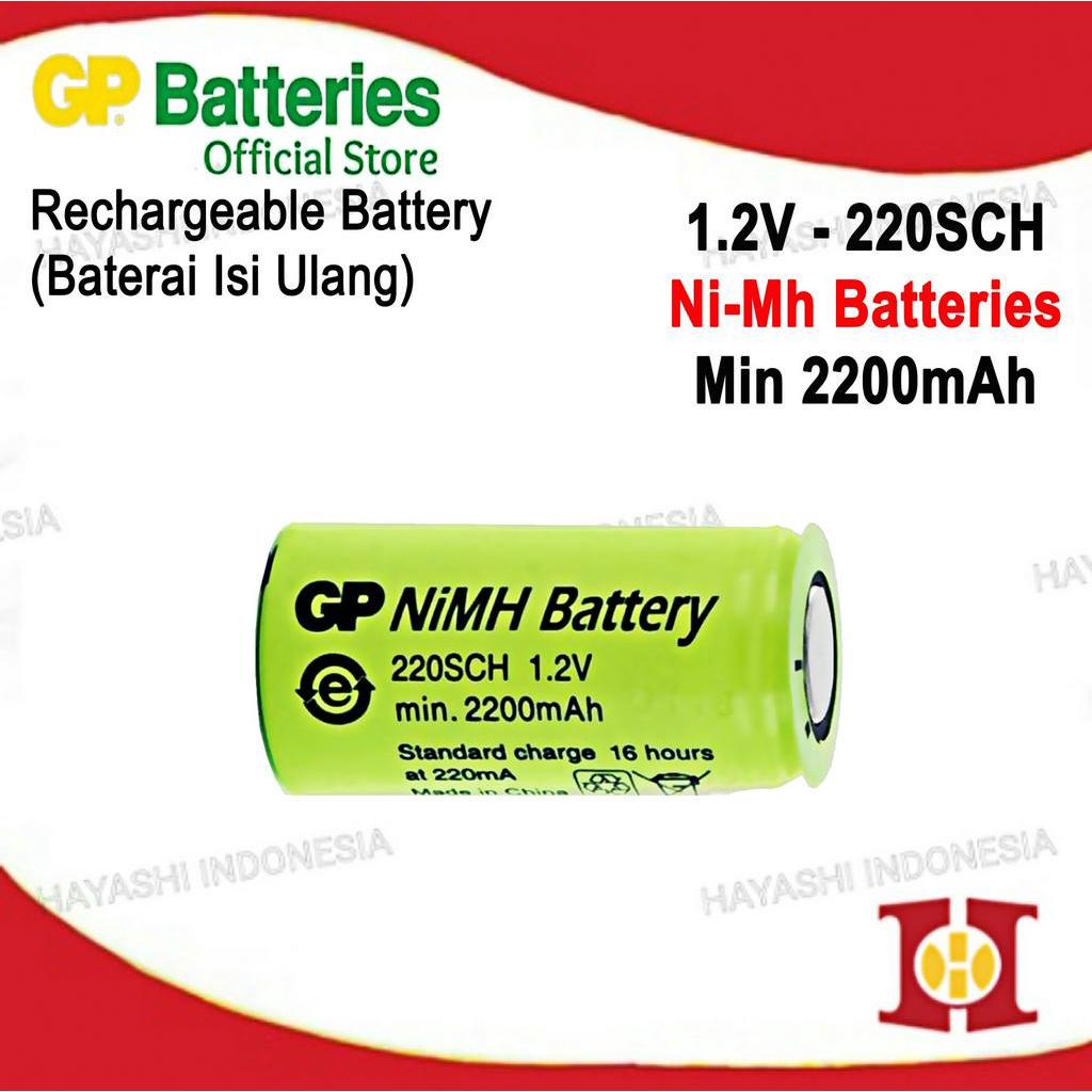 Baterai 220SCH Sub C 2200mAh Rechargeable 1.2V GP industrial Batteries