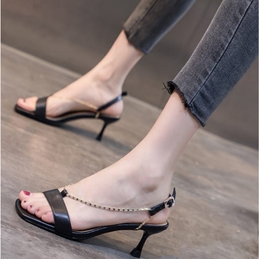 Sandal Heels Wanita Terbaru Hak Tahu 3 Cm Zara Original Import Lilyshoes - Vitrof - Big Chunky San Q