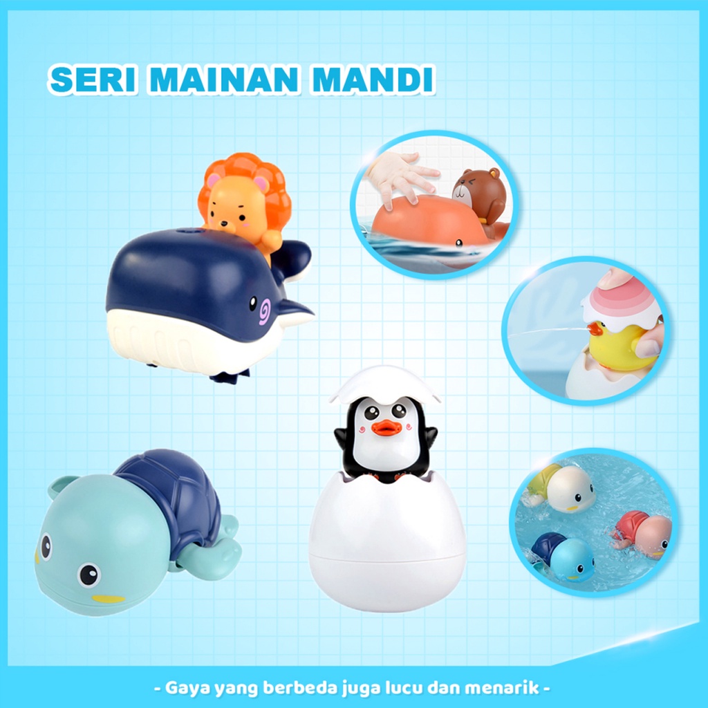 Mainan Mandi Bayi Anak Bergerak Model Berenang Diputar Bath Toys