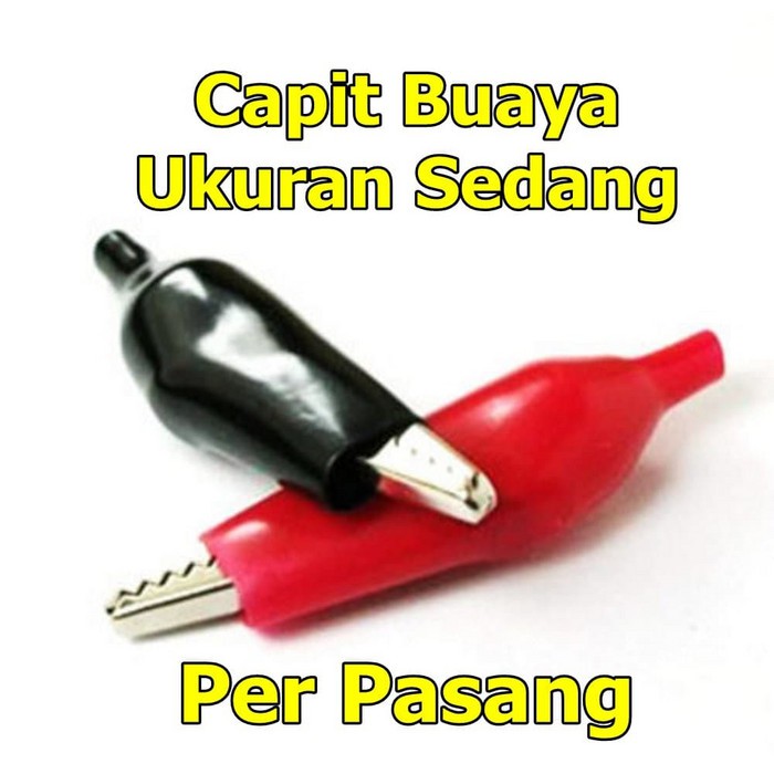 Jepitan Capit Buaya Alligator Sedang Sepasang / 1 Pasang Merah Hitam