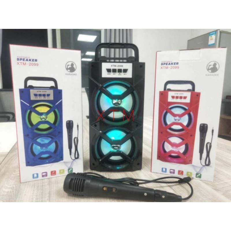 SPEAKER BLUETOOTH PROTABLE XTM 2099//SPEAKER KARAOKE TERMURAH XTM 2099