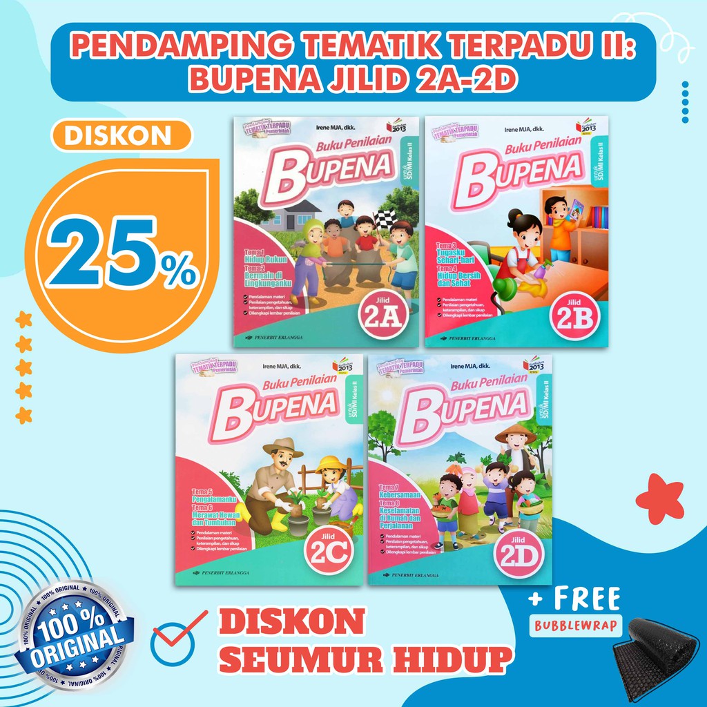 SERI BUPENA KELAS II SD / BUPENA KELAS 2 SD REVISI 2016 BY ERLANGGA