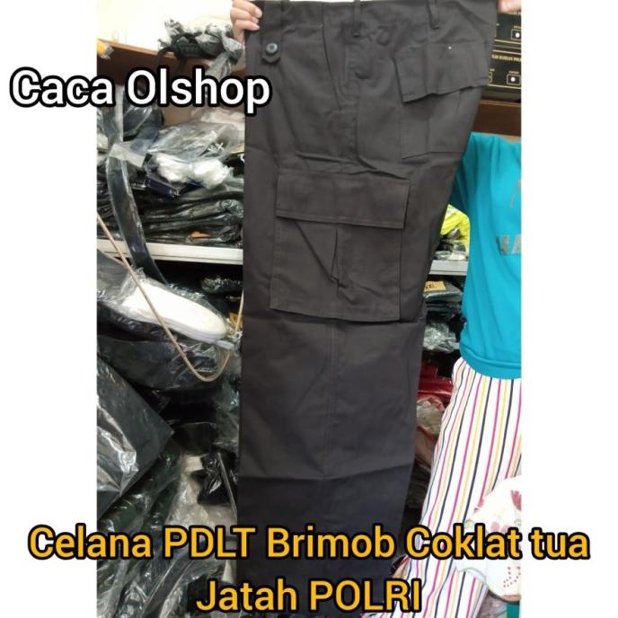 CELANA PDL BRIMOB JATAH POLRI COKLAT GELAP PDLT RIPSTOK