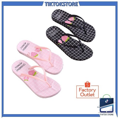 TIKTOK - HARGA SPECIAL Sandal Flip flop STRAWBERRY