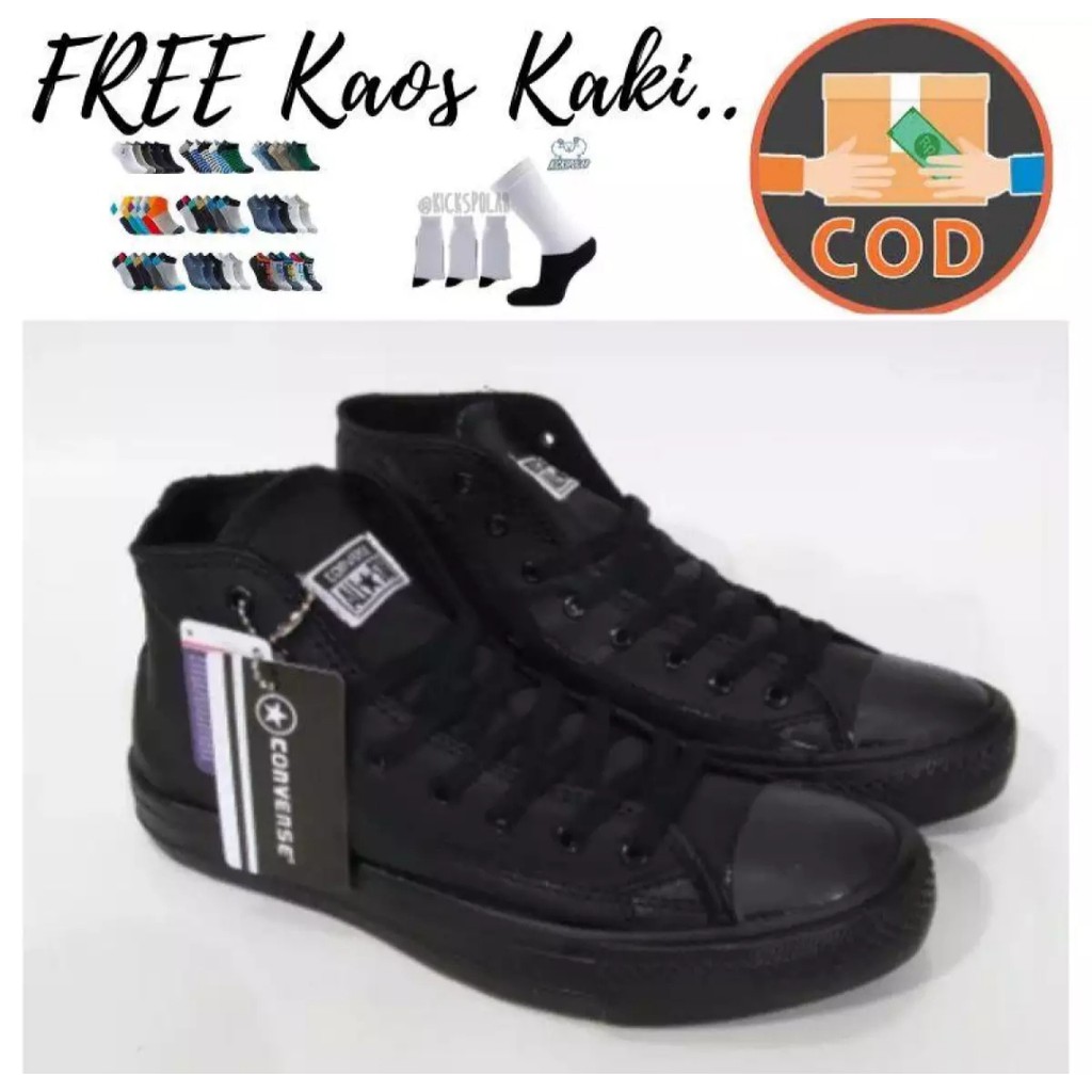 TERLARIS Sepatu  Sekolah  Converse All Star Full Black 