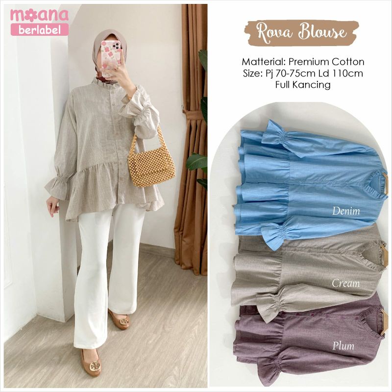 ROVA BLOUSE BY MOANA/BLOUSE WANITA IMPORT