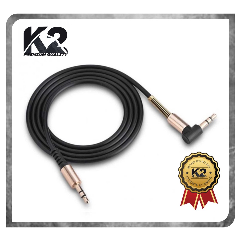 Kabel Aux K2 PREMIUM QUALITY Audio Extender Jack 3.5mm Hifi Model L GAMING 1,2 M