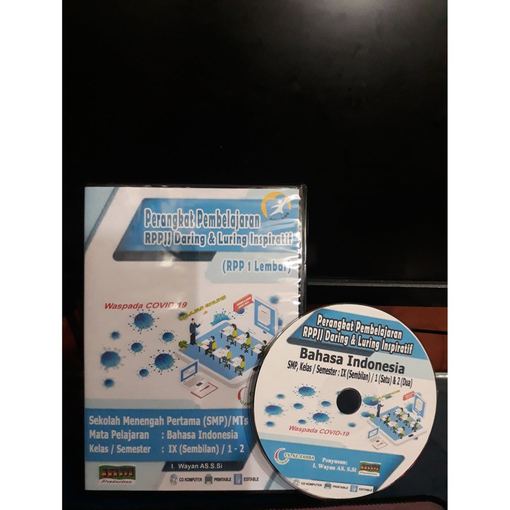 CD RPP 1 lembar (Daring Dan Luring/Tatap Muka), SMP/MTs, Mapel Bahasa Indonesia, Kelas 7,8,9, 2Semester