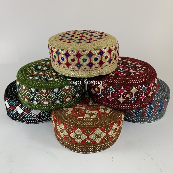 Peci Hitam Dewasa Putih Murah Terlaris Terbaru W6Q6 Peci Kopiah Pakistan Impor Original - FLAT - No