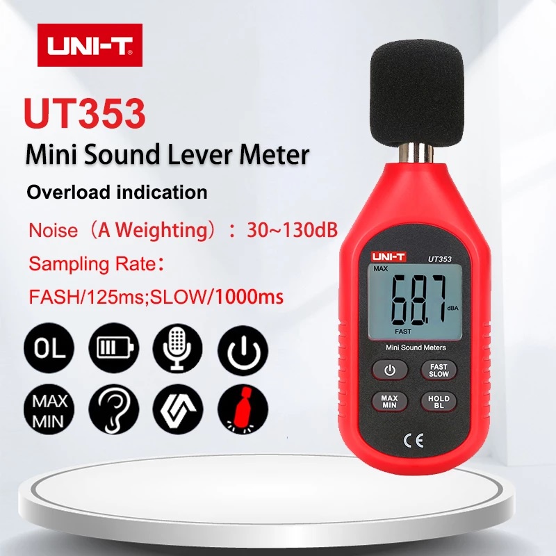 UNI-T UT353 Sound Noise Level Meter Desibel Desible Alat Pengukur Suara Tester Mini LCD UT-353 UT 353