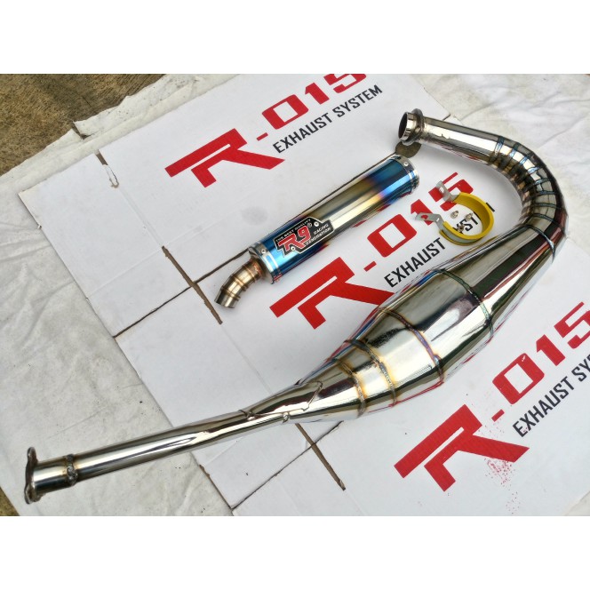 Knalpot R9 Blue Series Full Set RX King - RX Z - RX Special - Satria 2 Tak Chrome Berkualitas