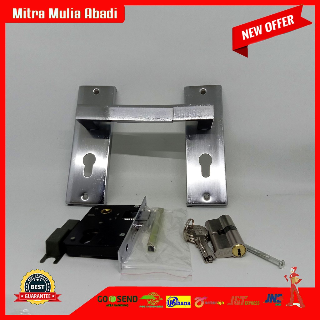 Kunci Pintu Silinder Kecil Premium / Gagang Pintu Rumah / Full Set