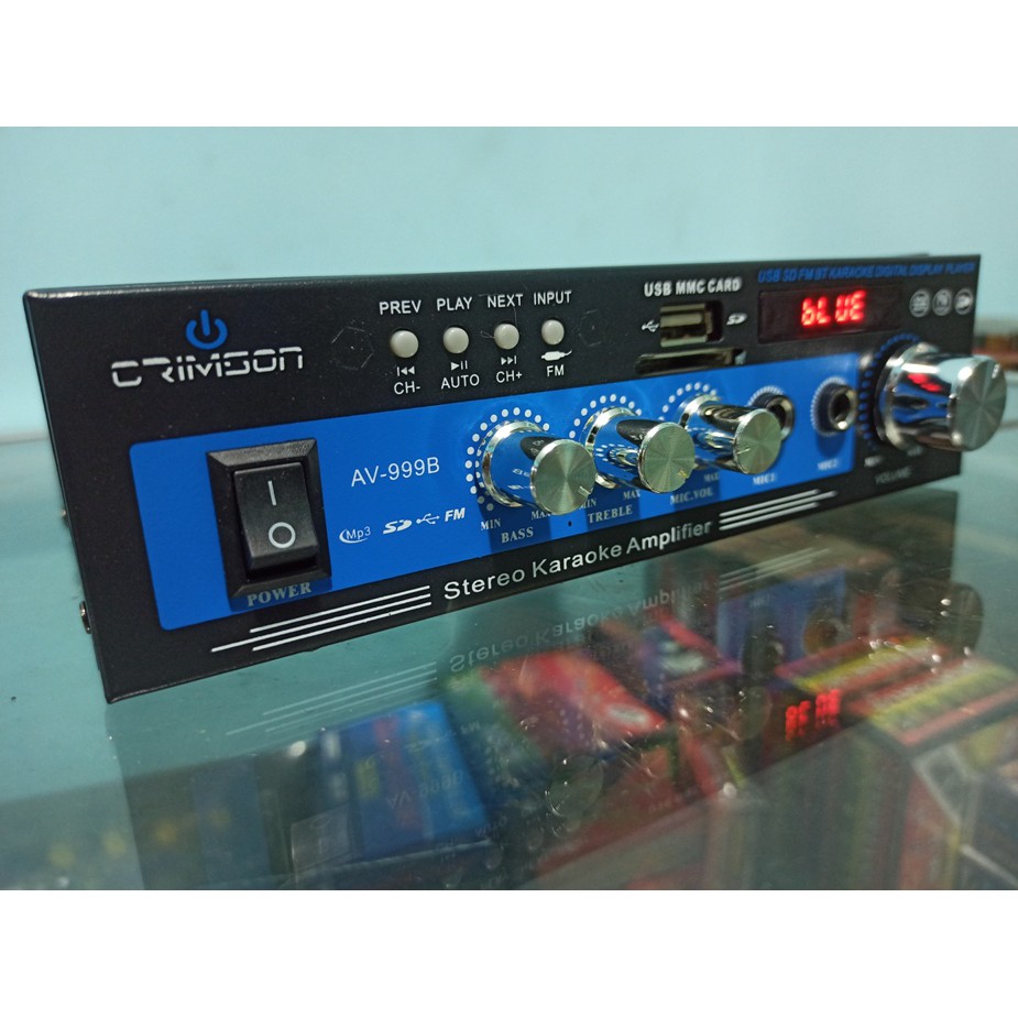 POWER AMPLI PROFESIONAL KARAOKE CRIMSON AV999B Mp3 murah BLUETOOTH