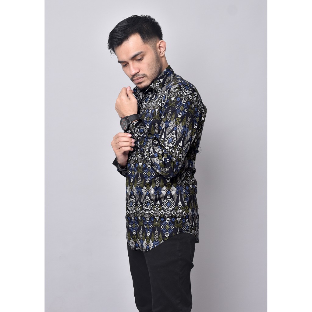 Babedo Kemeja Batik Pria Slim Fit Lengan Panjang Premium Motif Torpedo