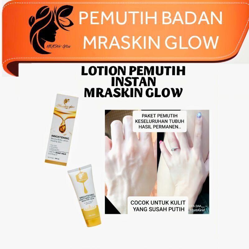 Pemutih Badan Body Lotion MRASKIN GLOW Brightening
