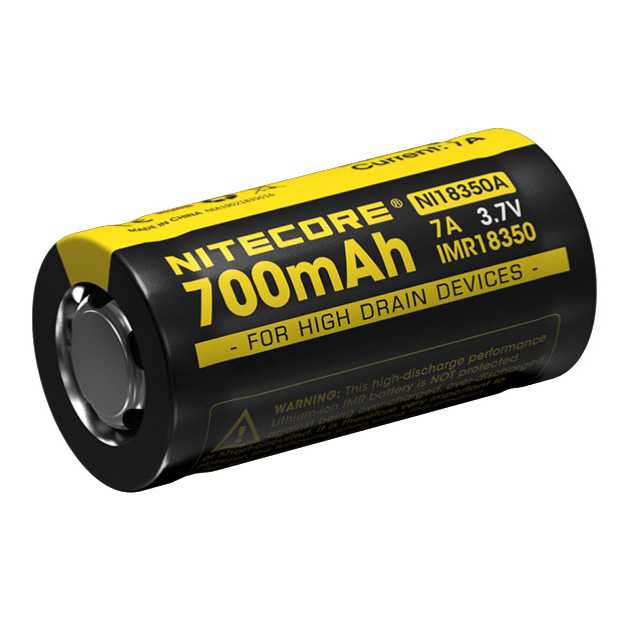 NITECORE IMR18350 Baterai Vape 700mAh 7A 3.7V-Kuning