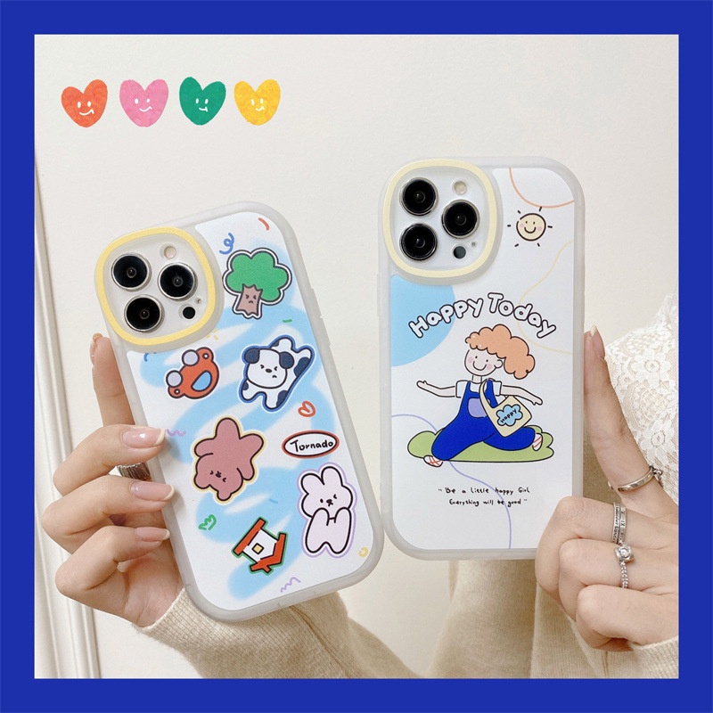 Soft Case Hp Gambar Kartun Hewan Tahan Goncangan Untuk Iphone 7 / 8plus / X / XR / XS / 11 / 12 / 13 / 14pro MAX