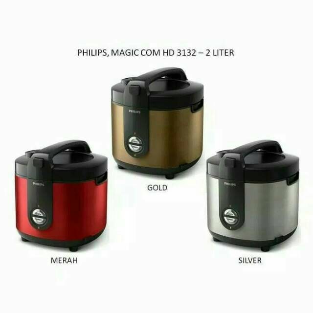 PHILIPS HD-3132 MAGIC COM /RICE COOKER 2LITER 3 IN 1 /PHILIPS HD 3132 -GOLD