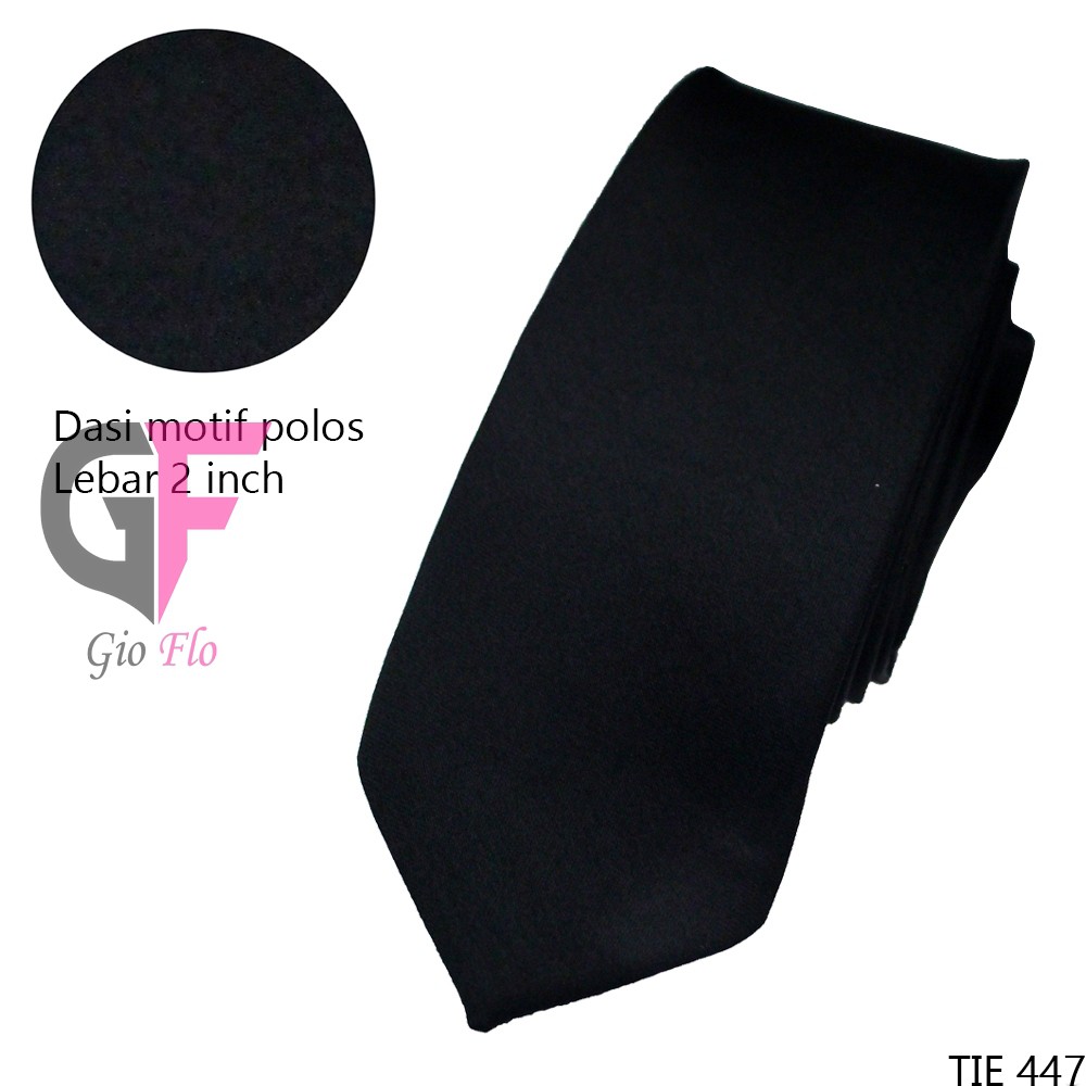 GIOFLO Dasi Slimfit Polos 2 Inch Aksesoris Fashion Black / TIE 447