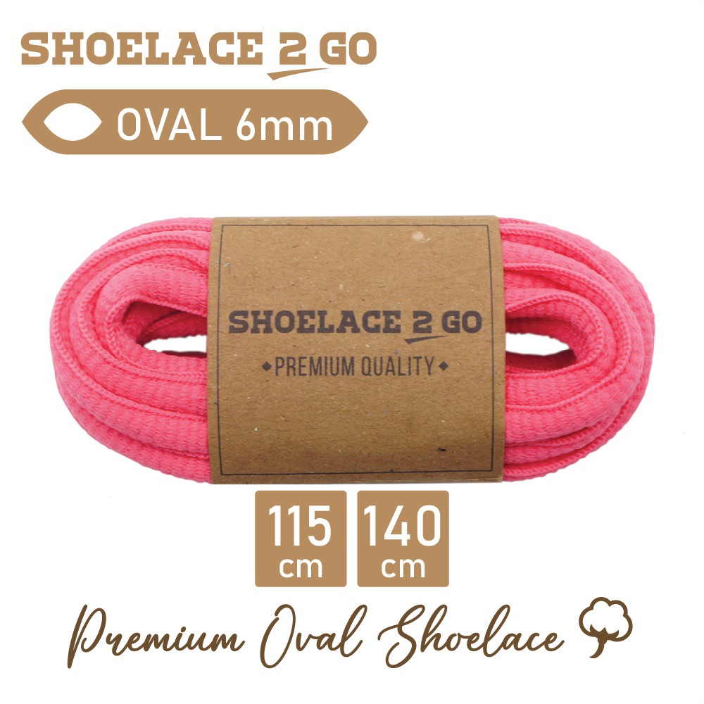 SHOELACE 2 GO PREMIUM TALI SEPATU LONJONG OVAL - SO6 - G1 - PINK - 6MM