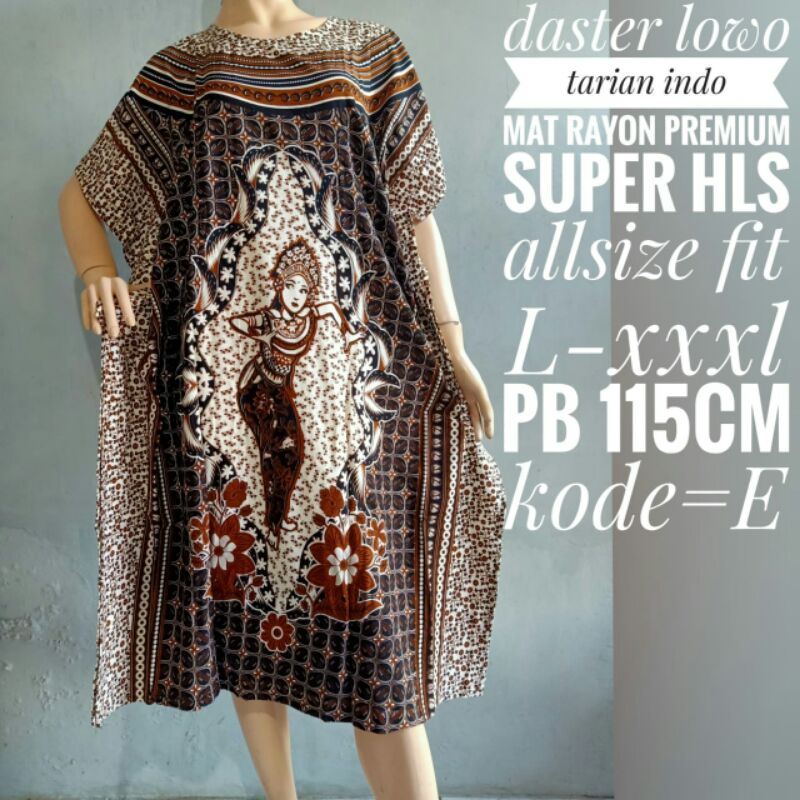 Daster Lowo Pola Mbok Jamu Rayon Solo HQ Sogan Sogan Super Jumbo