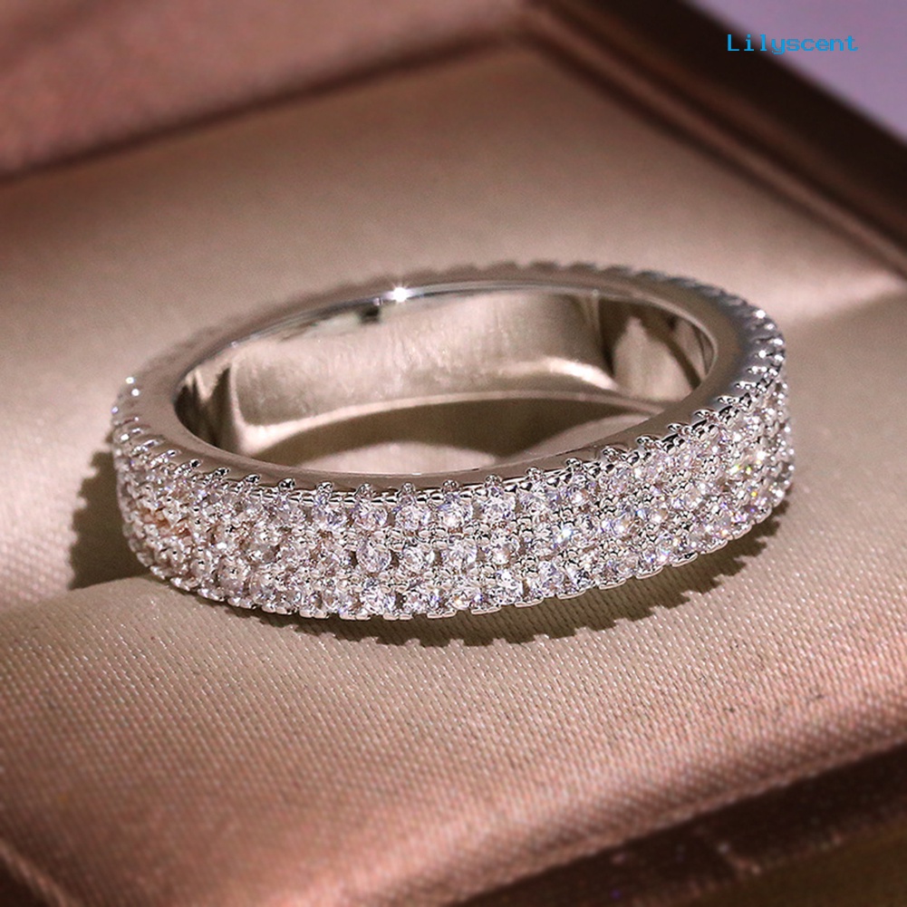 Ls Cincin Kawin / Tunangan Hias Berlian Imitasi Mewah Untuk Wanita / Hadiah