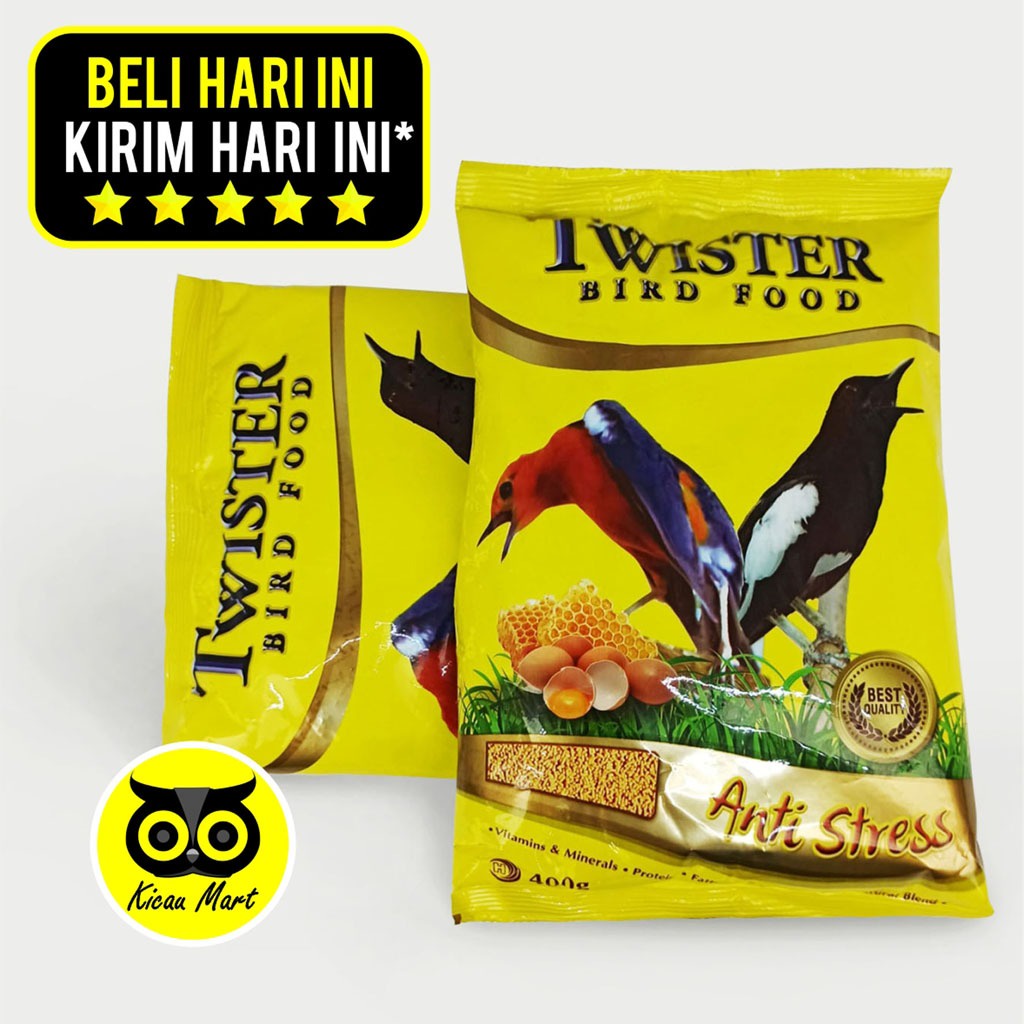 TWISTER ANTI STRESS VOER COKLAT PUR PAKAN BURUNG MURAI KACER CUCAK JALAK TRUCUK WAMBI HWAMEI TWSSTR