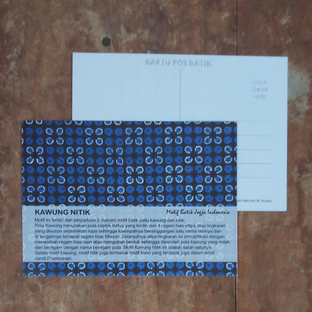 

KARTU POS BATIK INDONESIA POSTCARD MOTIF BATIK KAWUNG NITIK ISI 8 LEMBAR BISA CAMPUR MOTIF LAIN