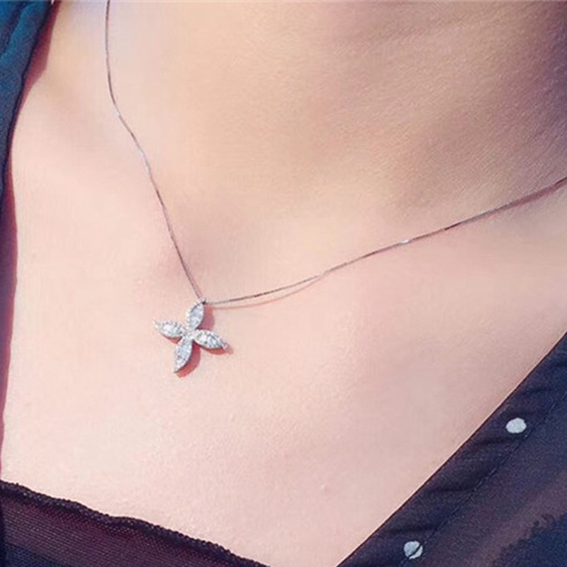 Kalung Wanita Dengan AAA White CZ Untuk Pesta Pernikahan