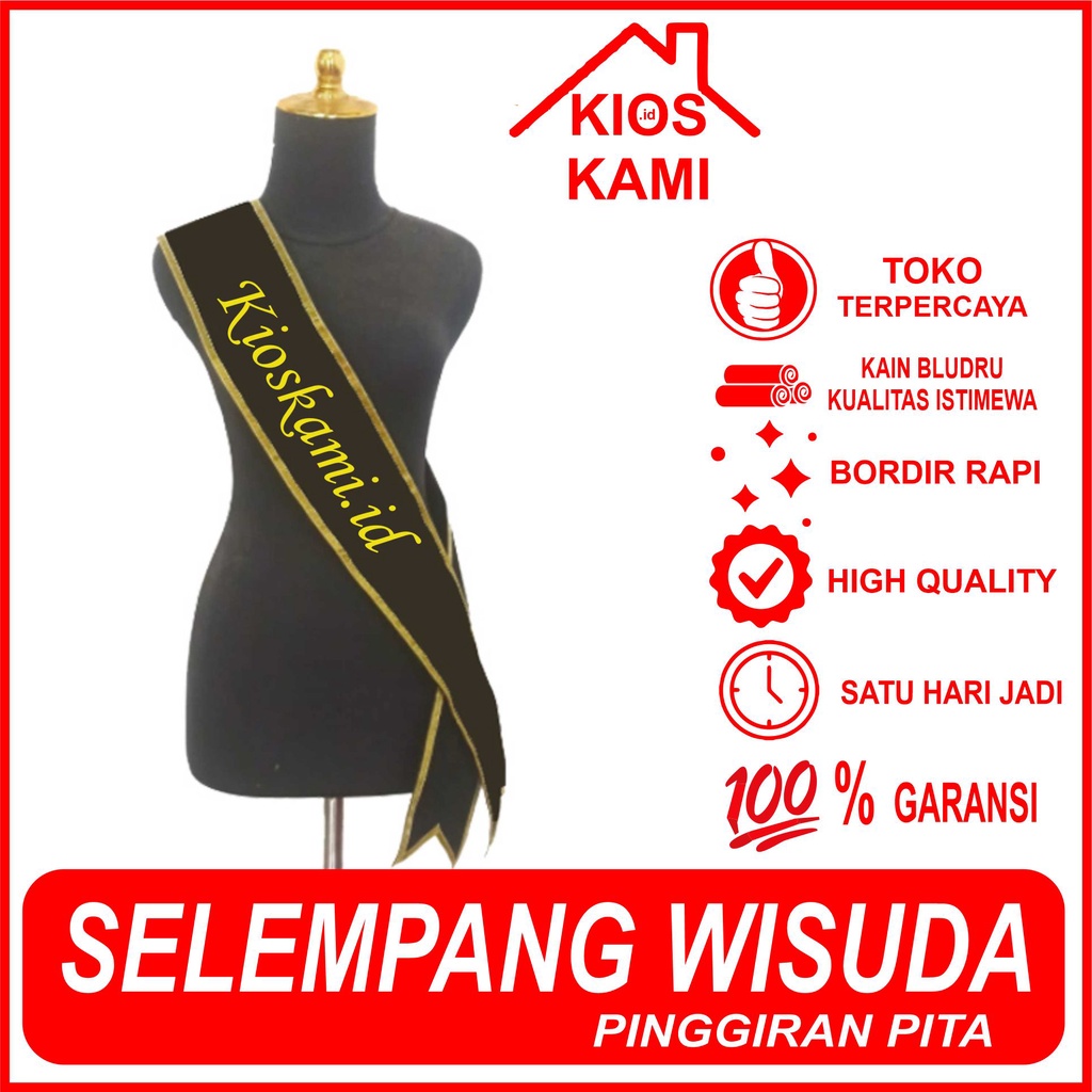 SELEMPANG WISUDA BORDIR CUSTOM | SELEMPANG WISUDA BORDIR BLUDRU