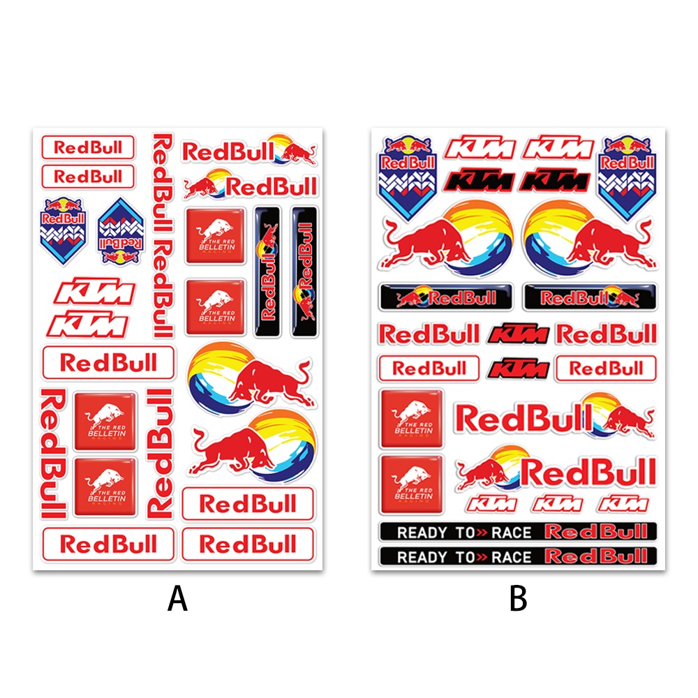 1pc Stiker Redbull &amp; Ktm A4 Moto Gp Untuk Dekorasi Helm Motor