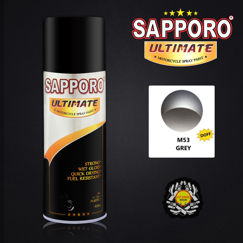SAPPORO ULTIMATE M53 GREY CAT SEMPROT 400 ML CAT MOTOR AEROSOL PYLOX ABU ABU METALLIC METALIC METALI