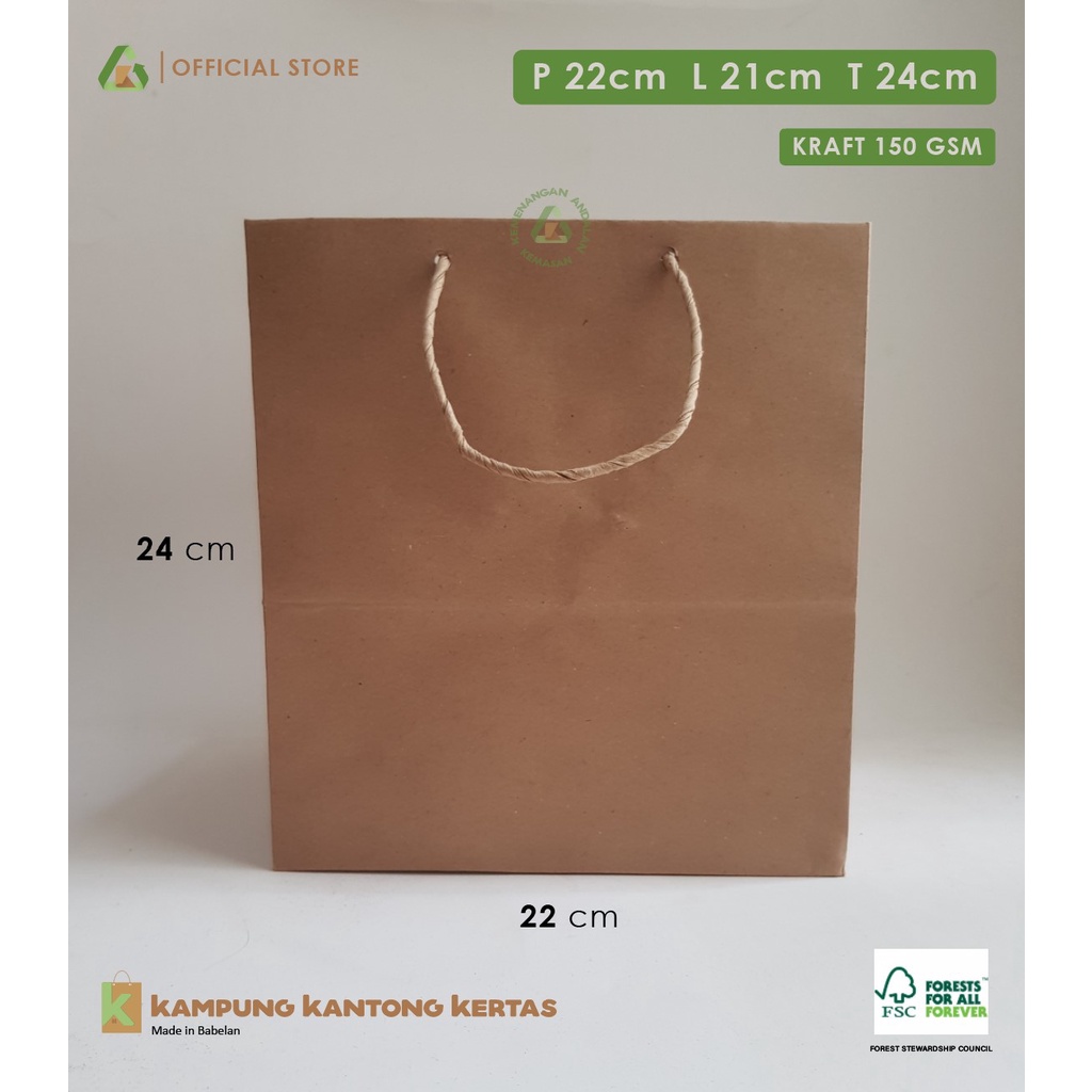 

Paper bag Kraft P22 L21 T24 / Kantong coklat kotak nasi / box nasi - PB BENTO (WAJIB MEMBELI EXTRA PACKING)