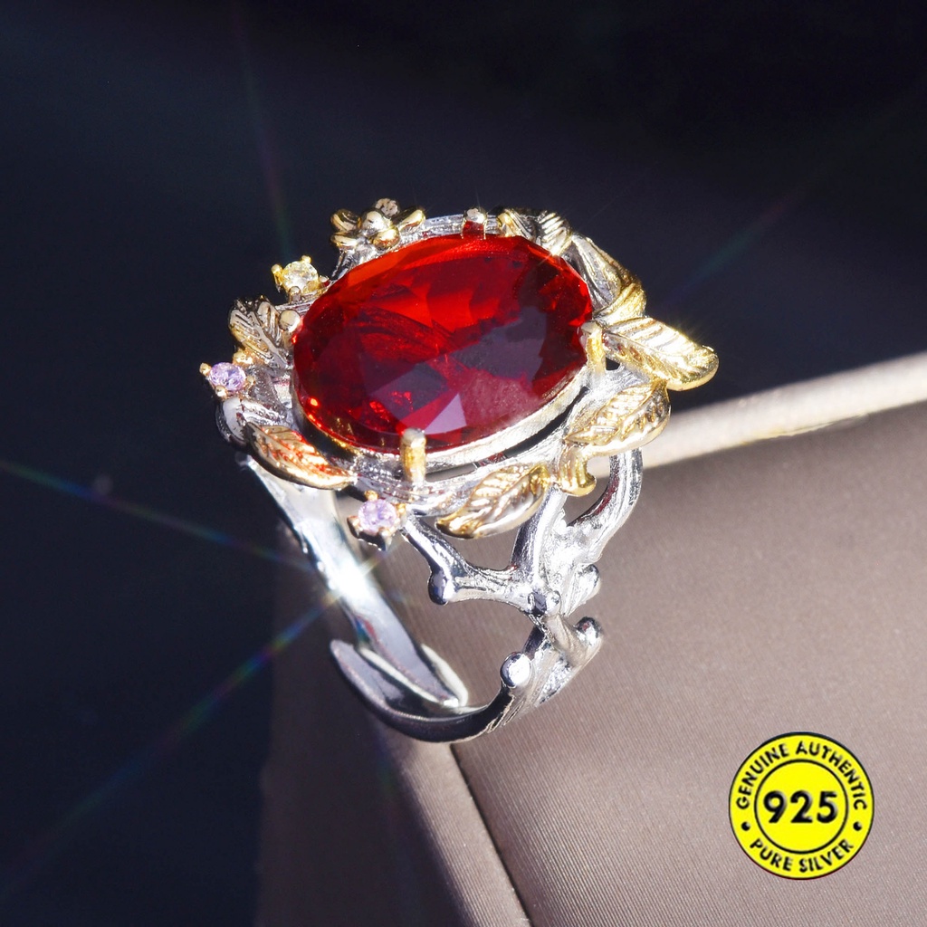 Cincin Open Ring Dengan Batu Permata Warna Warni Untuk Wanita