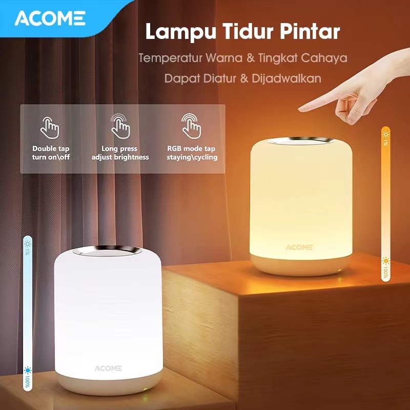 ACOME Smart Lamp Lampu Tidur Multicolor Garansi Resmi 1 tahun ALP03 White