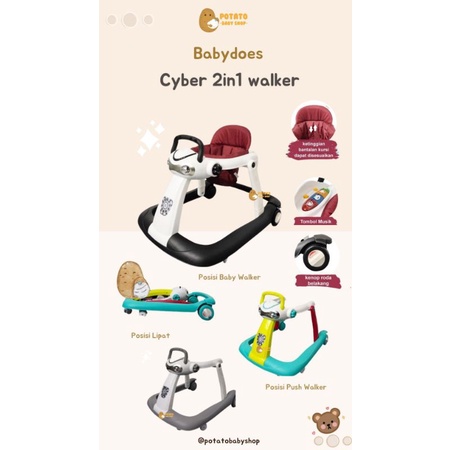 Baby Does Cyber 2 in 1 Baby Walker / BD-11088 / Push Walker