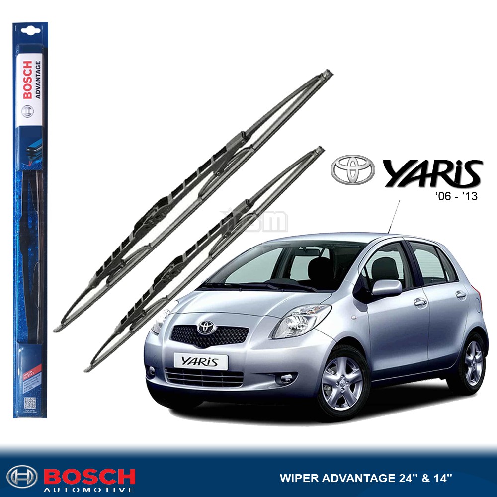 Bosch Advantage / Karet Wiper Mobil Toyota Yaris Lama 24&quot; dan 14&quot; (Sepasang) / Wiper Mobil / DSM