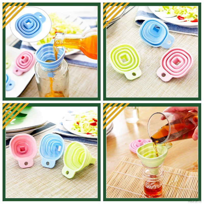 Corong Lipat Portable Air Minyak Flexible Colorful Silikon Silicone