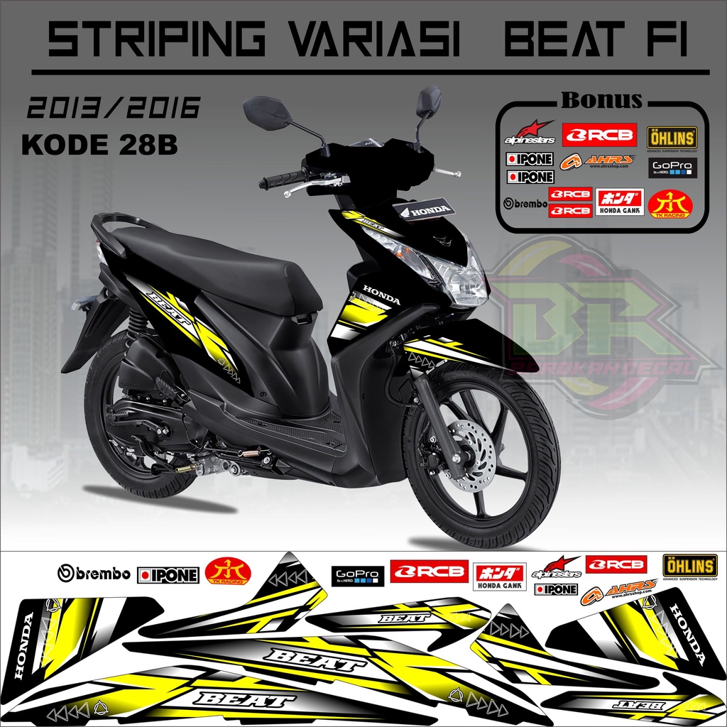 Striping Beat Fi 2013-2016 Stiker Lis Motor Beat Variasi kode 28