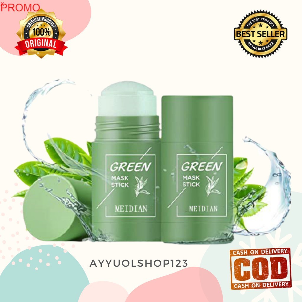 MEIDIAN Green Mask Stick - Eggplant Mask Stick | Masker Wajah Green Tea - Eggplant Green